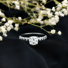 Rosec Jewels-IGI Certified 2 Carat Cushion Cut Lab Grown Diamond Engagement Ring with Side Stones