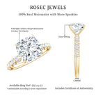 Rosec Jewels-IGI Certified 2 Carat Cushion Cut Lab Grown Diamond Engagement Ring with Side Stones