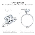 Rosec Jewels-IGI Certified 4 Carat Lab Grown Diamond Cushion Cut Engagement Ring Side Stones