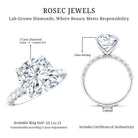 5 Carat Cushion Cut Lab Diamond Huge Engagement Ring with IGI Certificate Lab - ( E-VS1 ) - Rosec Jewels