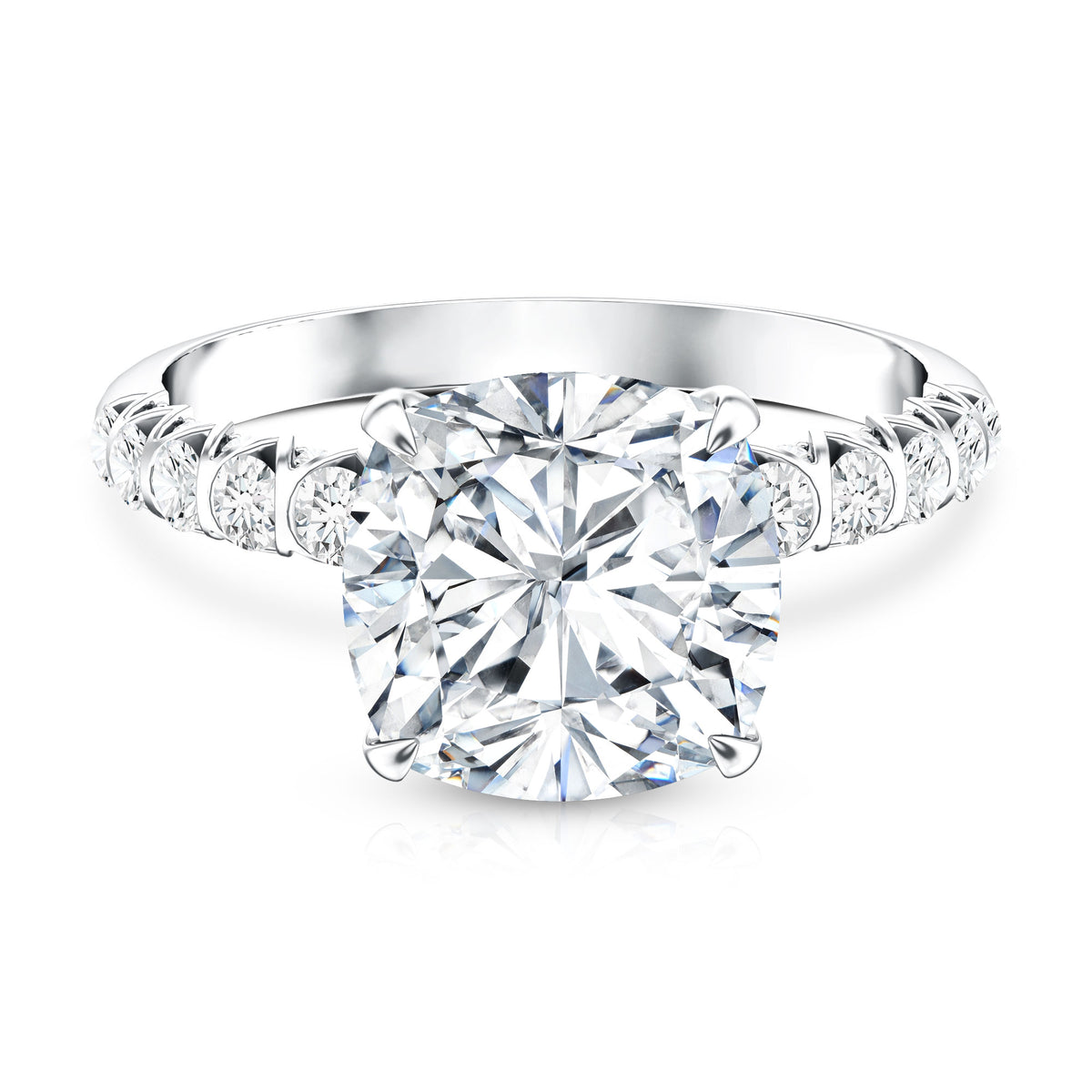 5 Carat Cushion Cut Lab Diamond Huge Engagement Ring with IGI Certificate Lab - ( E-VS1 ) - Rosec Jewels