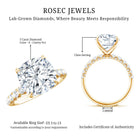 5 Carat Cushion Cut Lab Diamond Huge Engagement Ring with IGI Certificate Lab - ( E-VS1 ) - Rosec Jewels