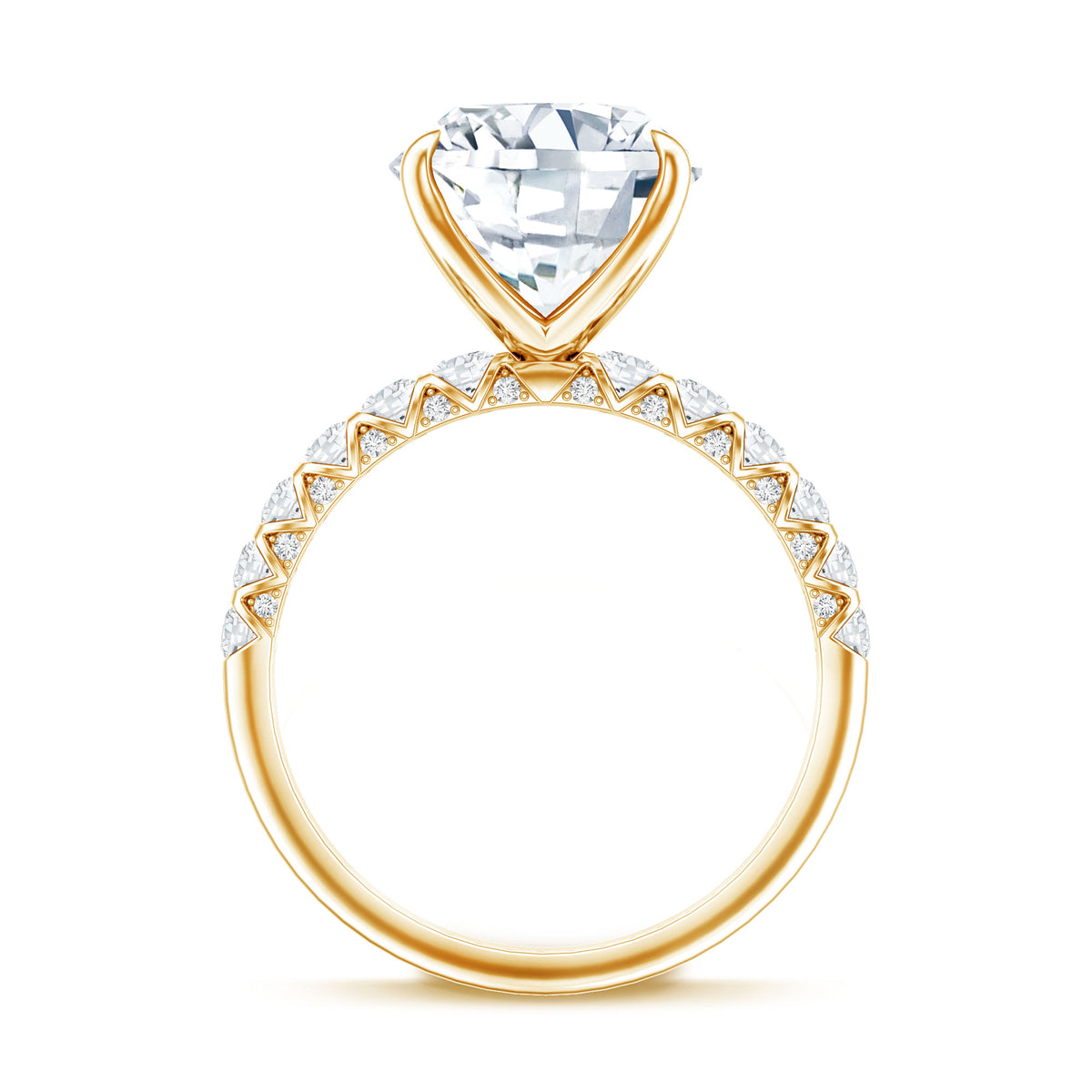 5 Carat Cushion Cut Lab Diamond Huge Engagement Ring with IGI Certificate Lab - ( E-VS1 ) - Rosec Jewels