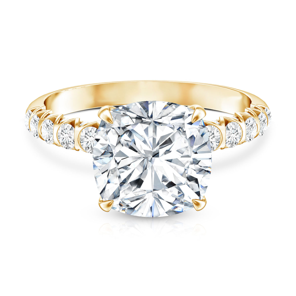 5 Carat Cushion Cut Lab Diamond Huge Engagement Ring with IGI Certificate Lab - ( E-VS1 ) - Rosec Jewels