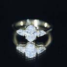 1 Carat Lab Grown Diamond Three Stone Engagement Ring with IGI Certificate Lab - ( E-VS1 ) - Rosec Jewels