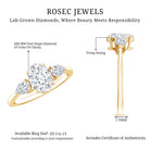 Rosec Jewels-1 Carat Lab Grown Diamond Three Stone Engagement Ring with IGI Certificate