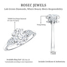 2 Carat Oval Lab Grown Diamond Three Stone Engagement Ring with IGI Certificate Lab - ( E-VS1 ) - Rosec Jewels