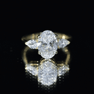 3 Carat Oval Lab Created Diamond Engagement Ring with IGI Certificate Lab - ( E-VS1 ) - Rosec Jewels