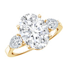 3 Carat Oval Lab Created Diamond Engagement Ring with IGI Certificate Lab - ( E-VS1 ) - Rosec Jewels