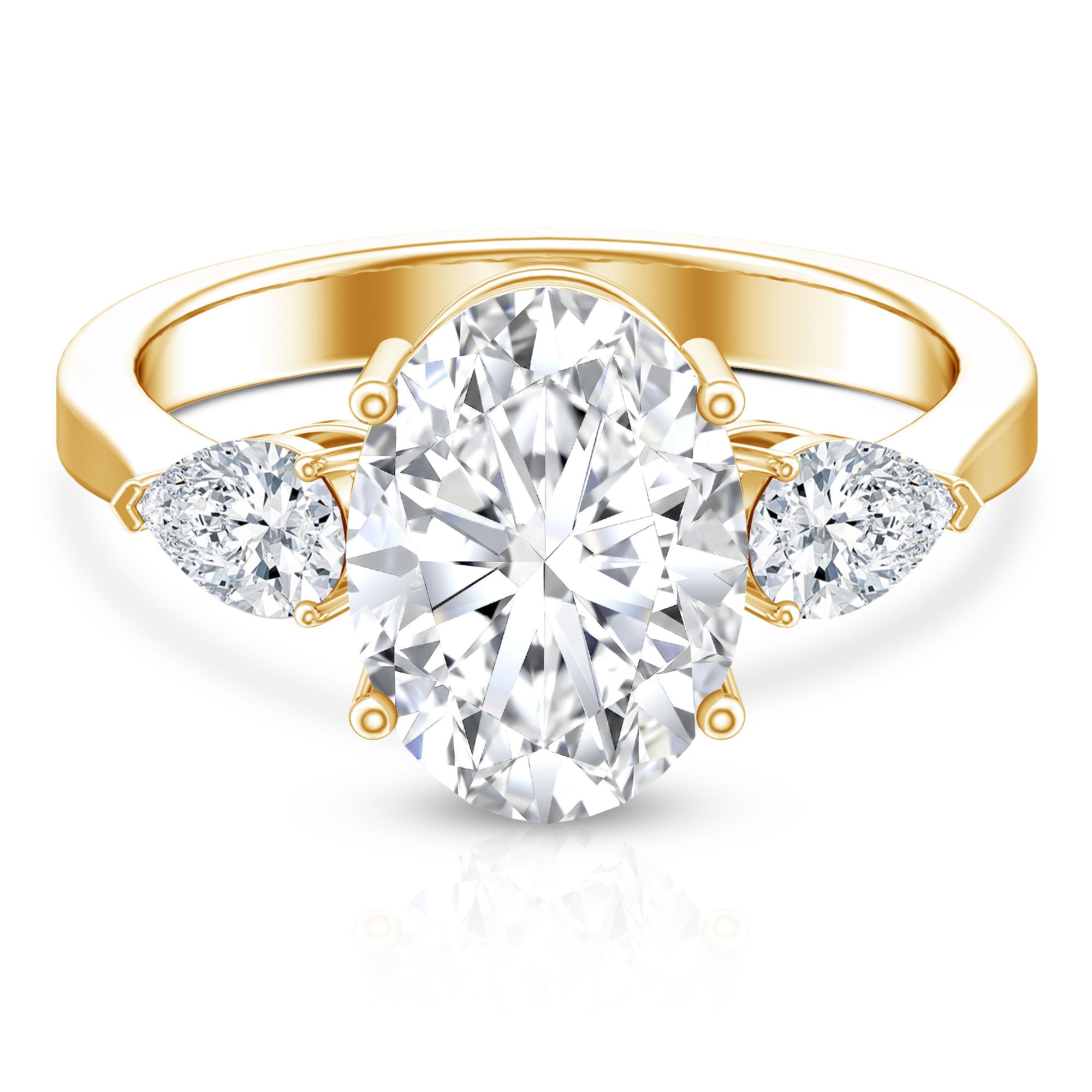 Rosec Jewels-3 Carat Oval Lab Created Diamond Engagement Ring with IGI Certificate