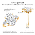 Rosec Jewels-4 Carat Oval Lab Grown Diamond Three Stone Engagement Ring IGI Certified