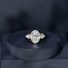 4 Carat Oval Lab Grown Diamond Three Stone Engagement Ring IGI Certified Lab - ( E-VS1 ) - Rosec Jewels