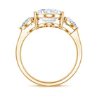 Rosec Jewels-4 Carat Oval Lab Grown Diamond Three Stone Engagement Ring IGI Certified