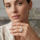 IGI Certified 5 Carat Oval Lab Grown Diamond Big Engagement Ring with Pear Side Stones Lab - ( E-VS1 ) - Rosec Jewels