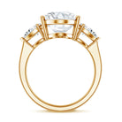 Rosec Jewels-IGI Certified 5 Carat Oval Lab Grown Diamond Big Engagement Ring with Pear Side Stones