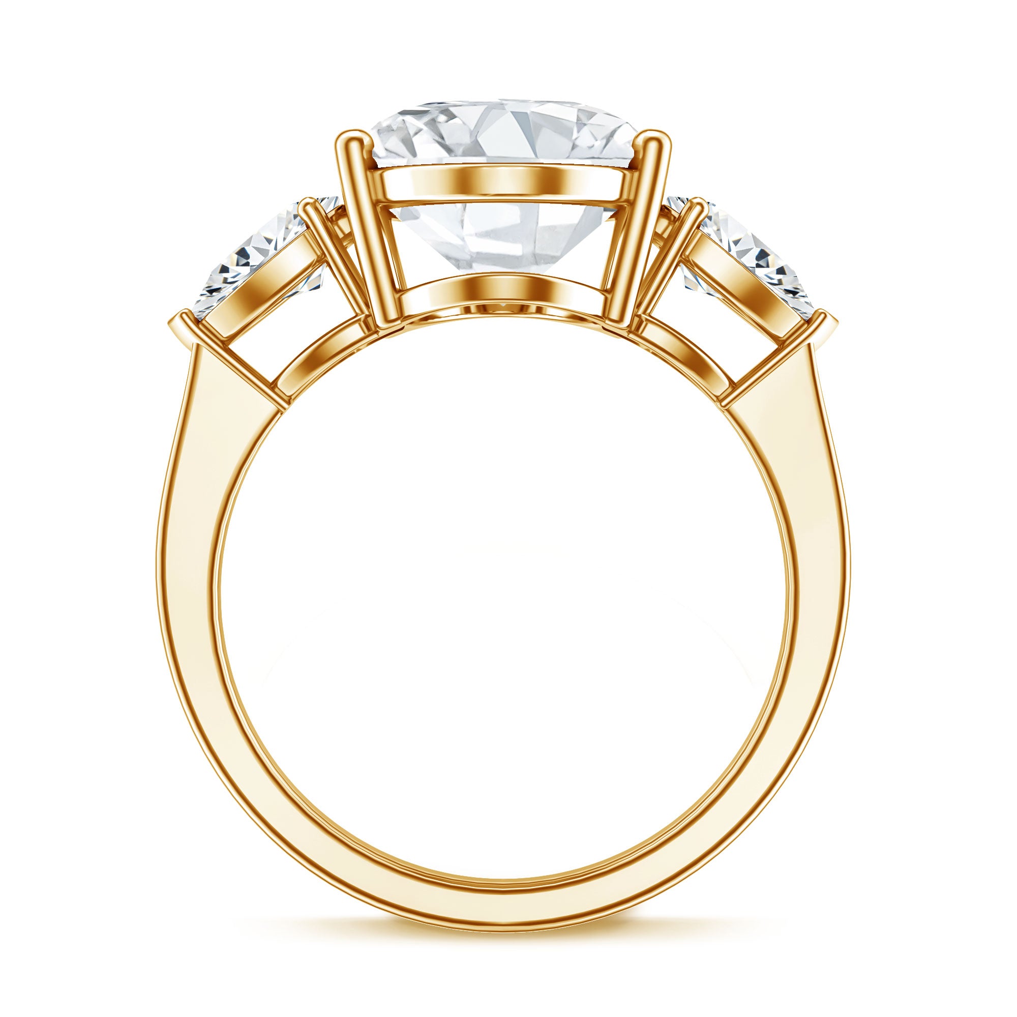 Rosec Jewels-IGI Certified 5 Carat Oval Lab Grown Diamond Big Engagement Ring with Pear Side Stones
