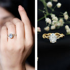 Rosec Jewels-IGI Certified 2 Carat Lab Grown Diamond Oval Hidden Halo Engagement Ring with Braided Band