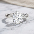 IGI Certified Oval Shape Lab Grown Diamond Infinity Band Engagement Ring 3 Carat Lab - ( E-VS1 ) - Rosec Jewels