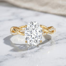 IGI Certified Oval Shape Lab Grown Diamond Infinity Band Engagement Ring 3 Carat Lab - ( E-VS1 ) - Rosec Jewels