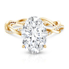 Rosec Jewels-IGI Certified 4 Carat Oval Lab Grown Diamond Huge Engagement Ring with Braided Band