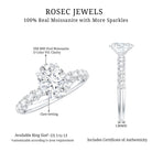 Rosec Jewels-1 Carat Oval Cut Lab Grown Diamond Side Stone Engagement Ring IGI Certified