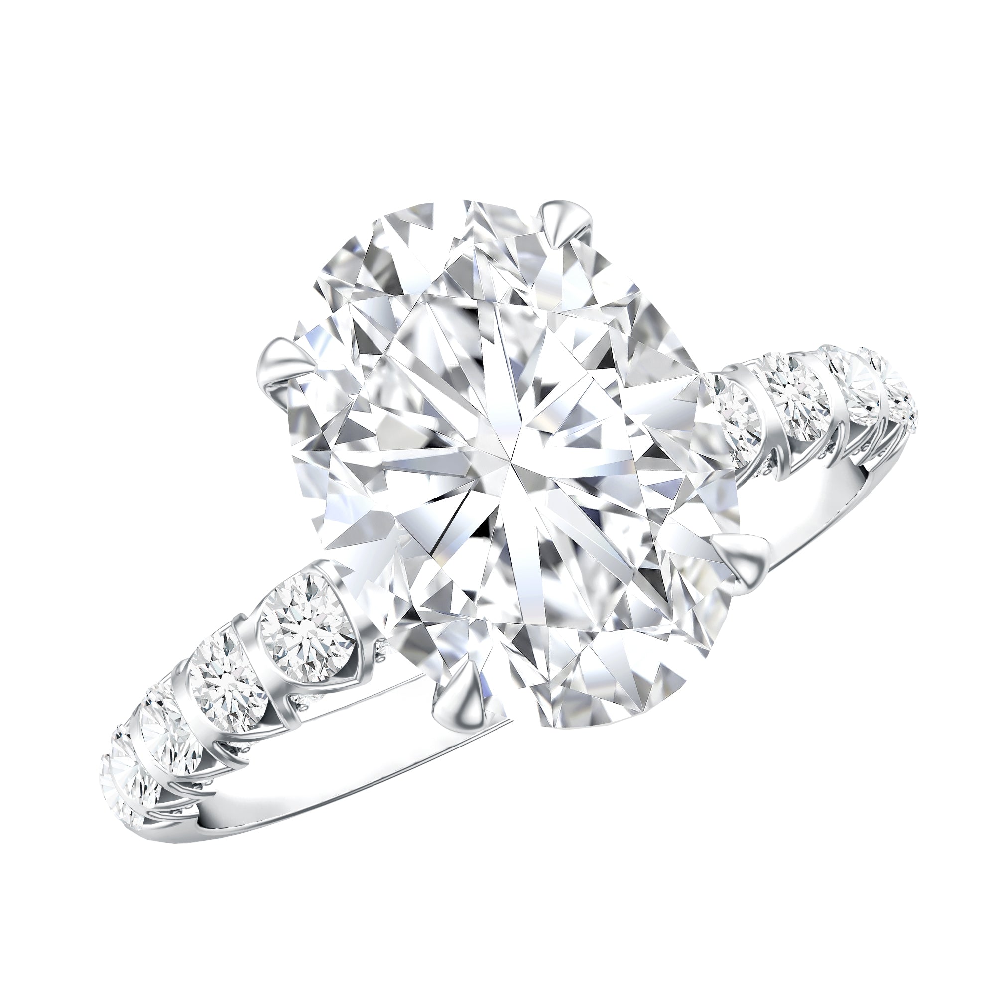 Rosec Jewels-Lab Grown Diamond Oblong Engagement Ring 3 Carat with IGI Certificate