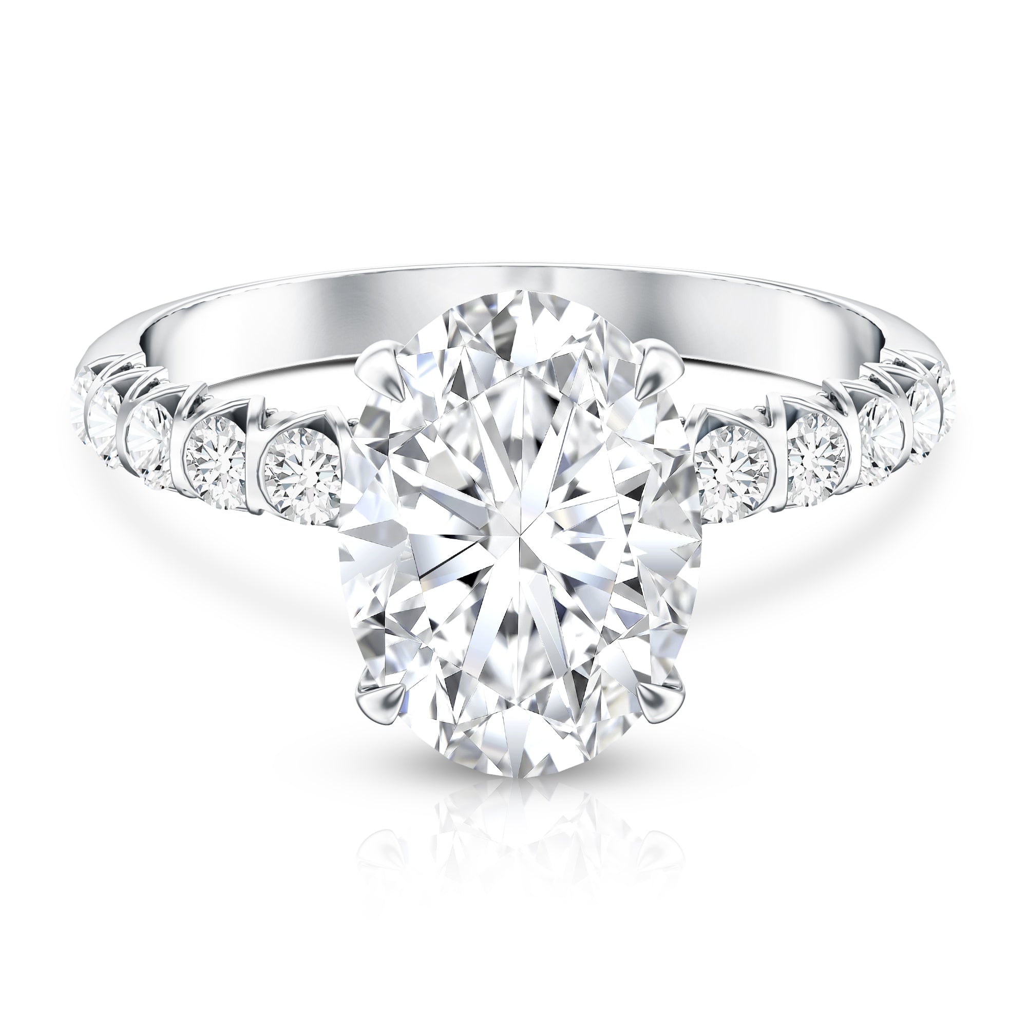 Rosec Jewels-Lab Grown Diamond Oblong Engagement Ring 3 Carat with IGI Certificate