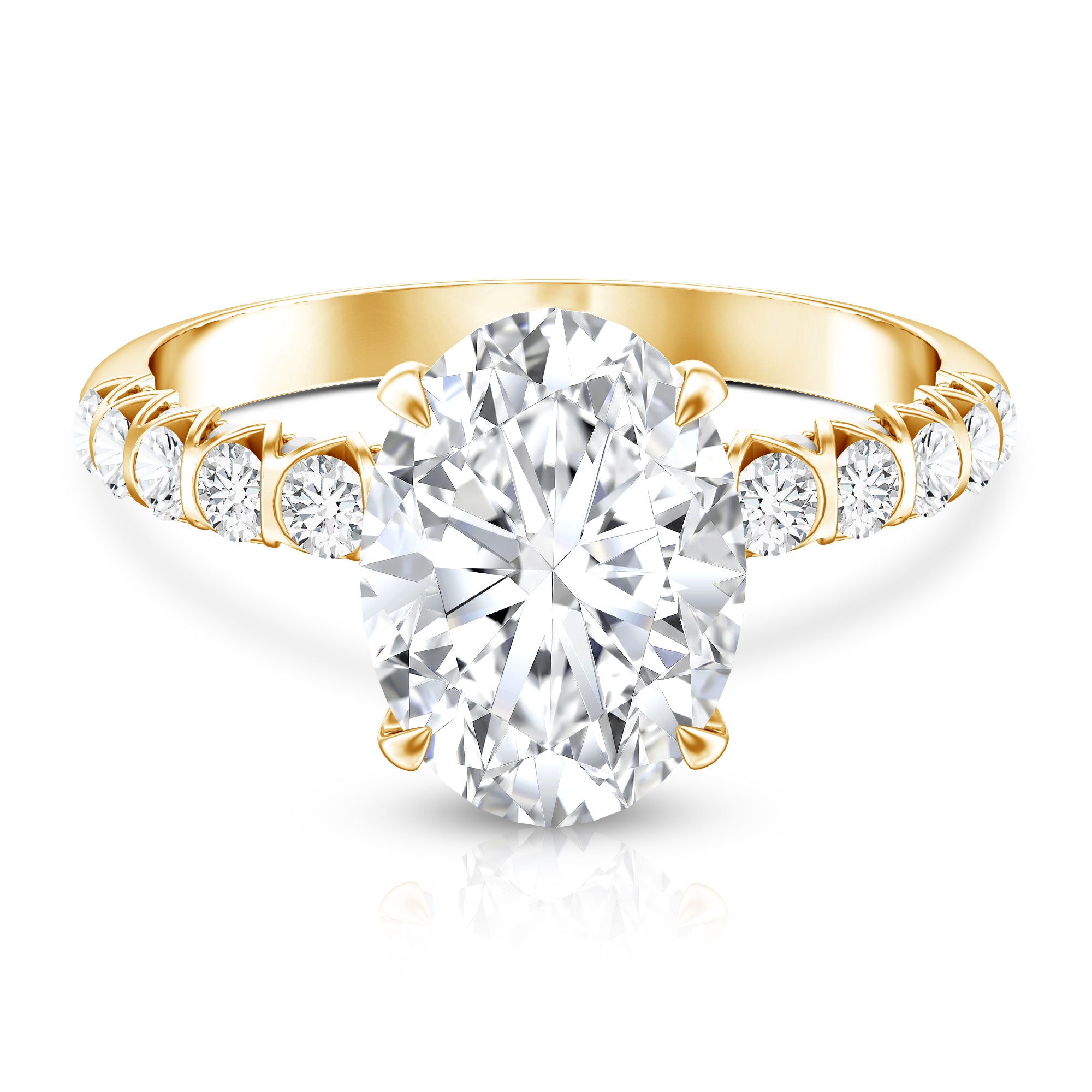 Rosec Jewels-Lab Grown Diamond Oblong Engagement Ring 3 Carat with IGI Certificate