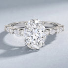 3 Carat Oval Lab Grown Diamond Statement Engagement Ring with IGI Certificate Lab - ( E-VS1 ) - Rosec Jewels