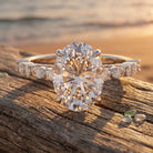 3 Carat Oval Lab Grown Diamond Statement Engagement Ring with IGI Certificate Lab - ( E-VS1 ) - Rosec Jewels