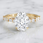 3 Carat Oval Lab Grown Diamond Statement Engagement Ring with IGI Certificate Lab - ( E-VS1 ) - Rosec Jewels