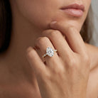3 Carat Oval Lab Grown Diamond Statement Engagement Ring with IGI Certificate Lab - ( E-VS1 ) - Rosec Jewels