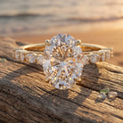 3 Carat Oval Lab Grown Diamond Statement Engagement Ring with IGI Certificate Lab - ( E-VS1 ) - Rosec Jewels