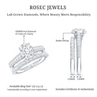 Rosec Jewels-Oval Shaped 1 Carat Lab Grown Diamond Bridal Ring Set with IGI Certificate