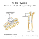 Rosec Jewels-Oval Shaped 1 Carat Lab Grown Diamond Bridal Ring Set with IGI Certificate