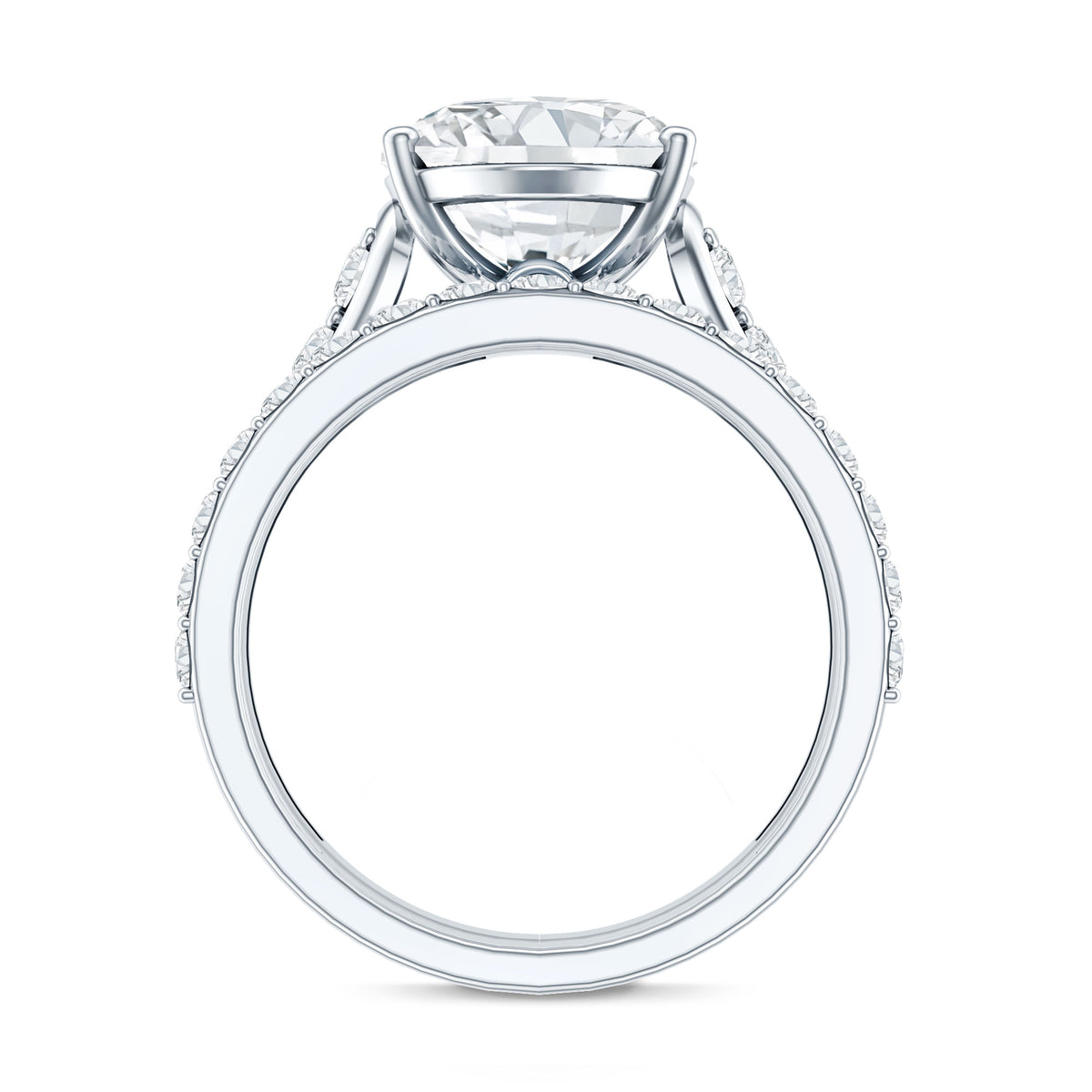 Rosec Jewels-IGI Graded 4 Carat Lab Grown Diamond Oval Wedding Ring Set for Women