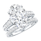 Rosec Jewels-IGI Certified Lab Grown Diamond 5 Carat Oval Engagement Ring with Wedding Band