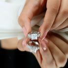Rosec Jewels-5 Carat Princess Cut Lab Diamond Thick Band Engagement Ring with IGI Certificate