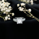 Rosec Jewels-5 Carat Princess Cut Lab Diamond Thick Band Engagement Ring with IGI Certificate