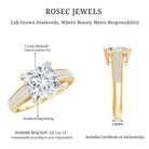 5 Carat Princess Cut Lab Diamond Thick Band Engagement Ring with IGI Certificate Lab - ( E-VS1 ) - Rosec Jewels