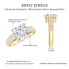 Rosec Jewels-5 Carat Princess Cut Lab Diamond Thick Band Engagement Ring with IGI Certificate