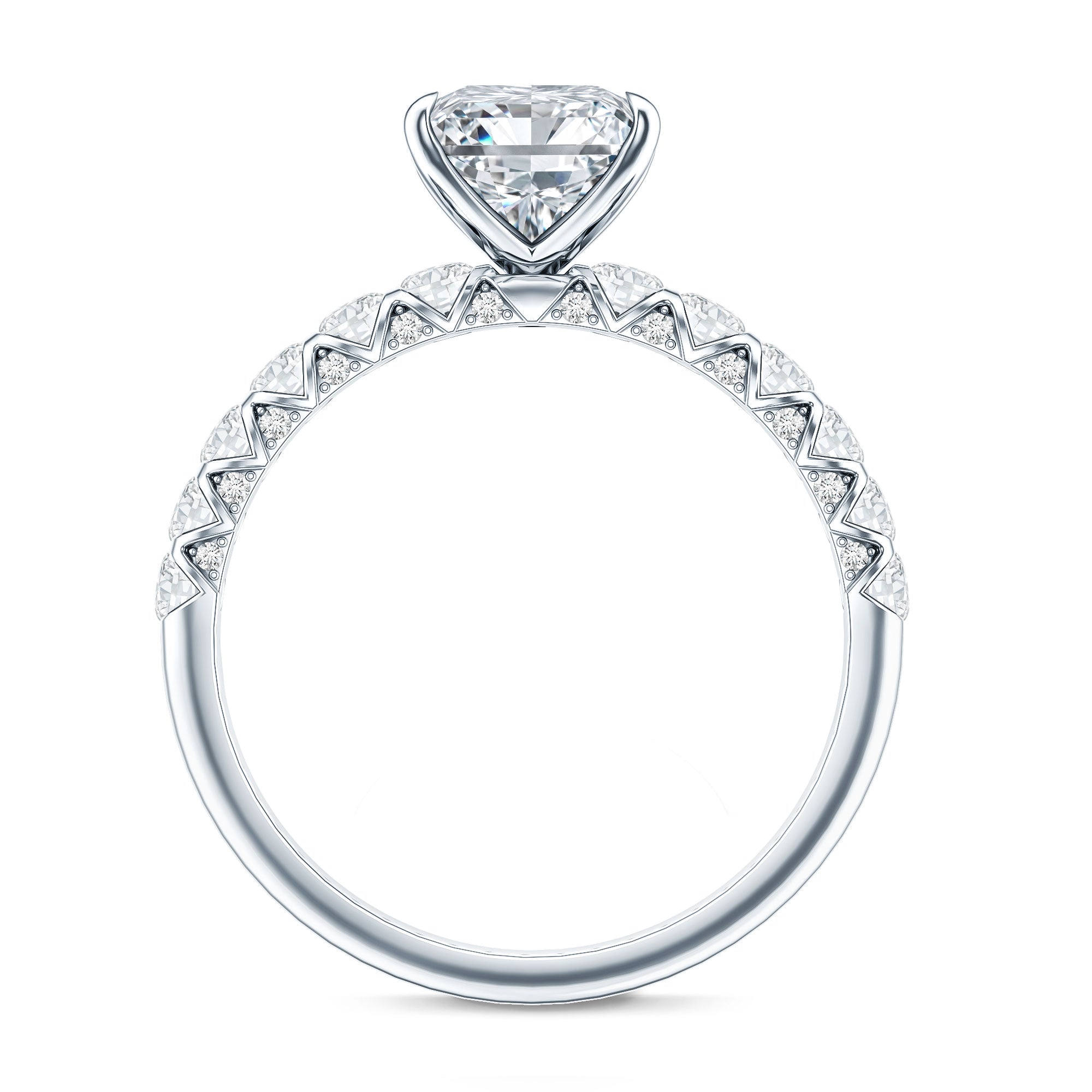 2 Carat IGI Certified Lab Grown Diamond Princess Cut Engagement Ring Lab - ( E-VS1 ) - Rosec Jewels