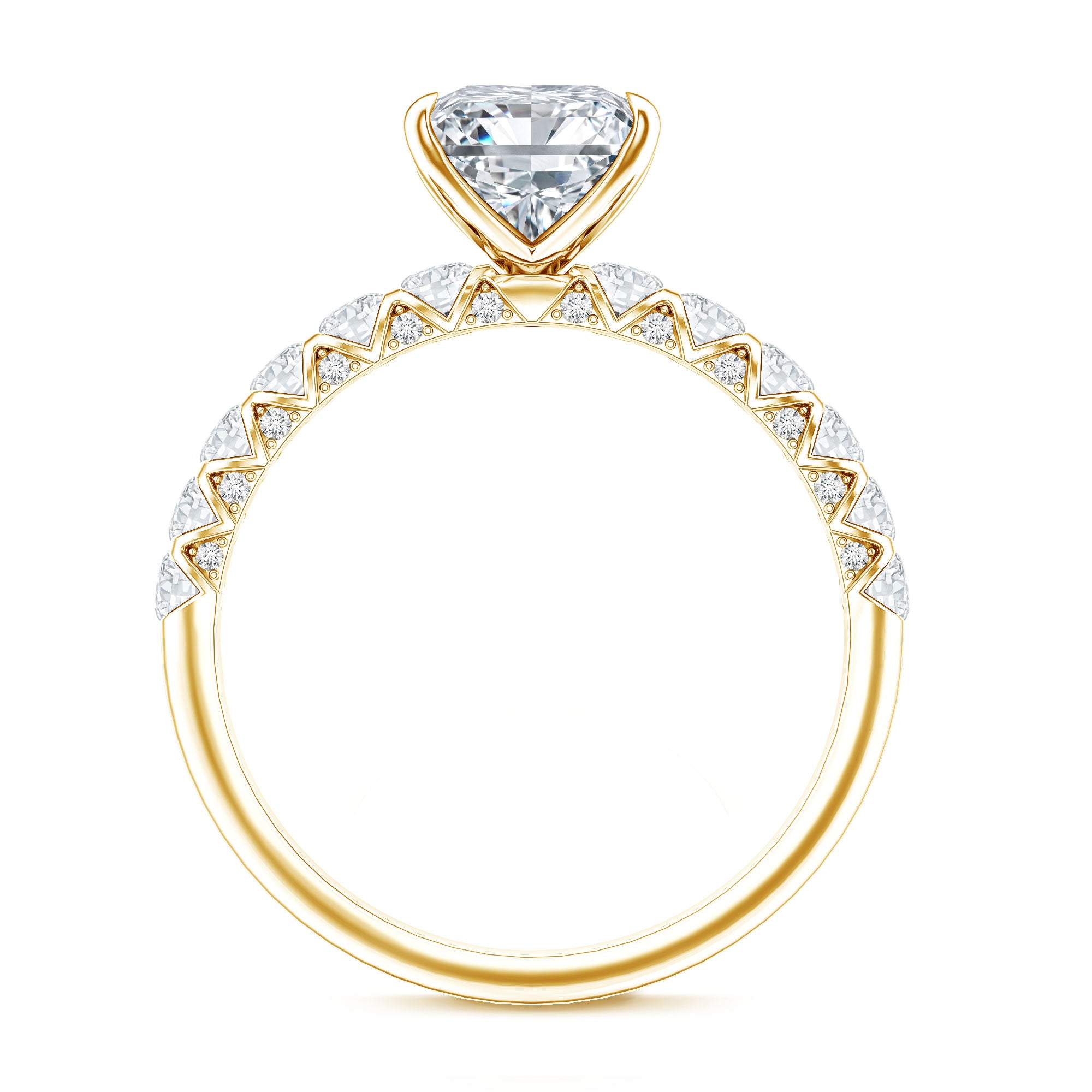 2 Carat IGI Certified Lab Grown Diamond Princess Cut Engagement Ring Lab - ( E-VS1 ) - Rosec Jewels