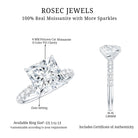 Rosec Jewels-IGI Certified Lab Grown Diamond 3 Carat Square Cut Engagement Ring
