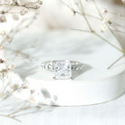 IGI Certified Lab Grown Diamond 3 Carat Square Cut Engagement Ring Lab - ( E-VS1 ) - Rosec Jewels