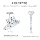 Princess Cut Lab Grown Diamond 4 Carat Engagement Ring IGI Certified Lab - ( E-VS1 ) - Rosec Jewels