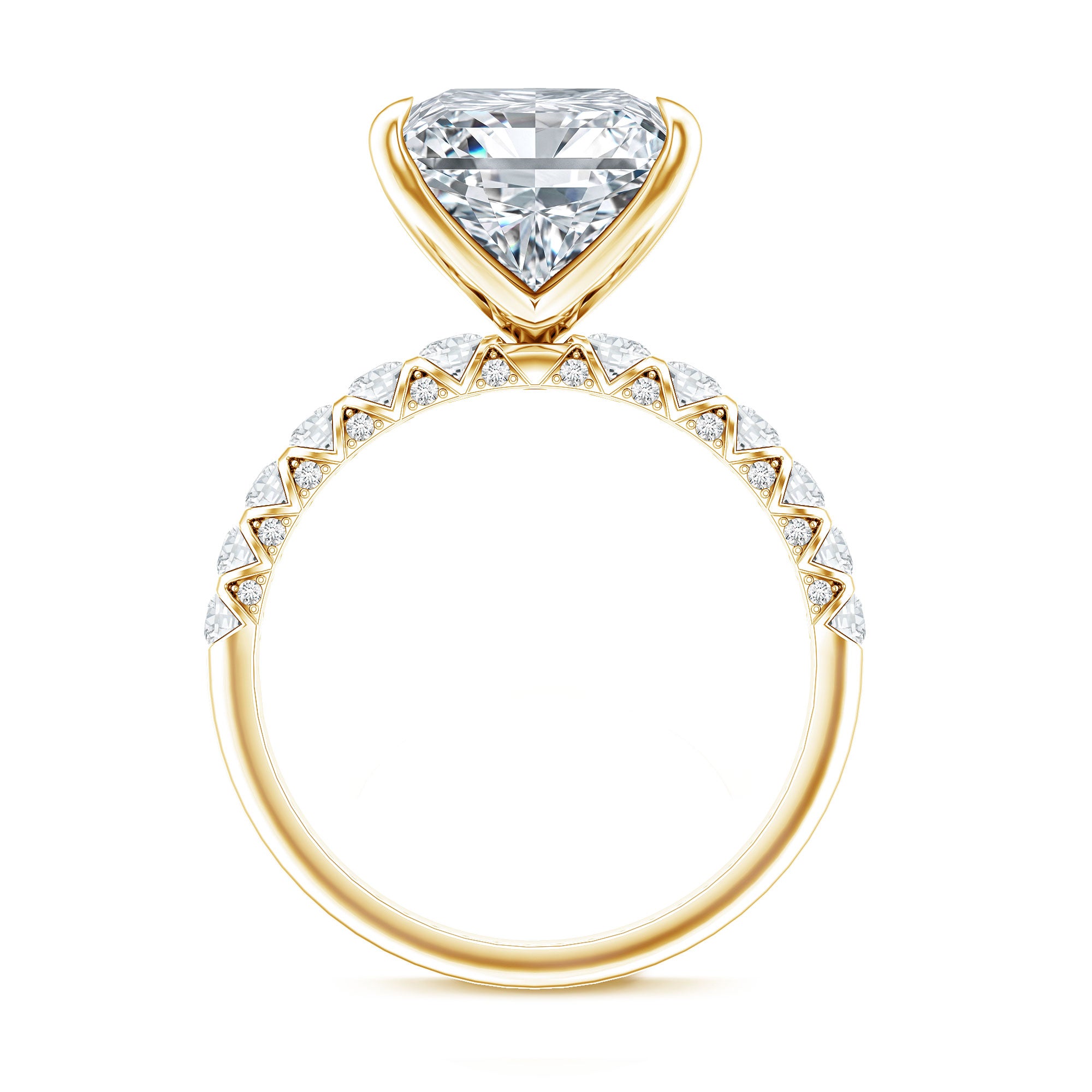 Princess Cut 5 Carat Lab Grown Big Diamond Engagement Ring IGI Certified Lab - ( E-VS1 ) - Rosec Jewels