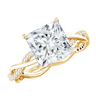 Rosec Jewels-Princess Cut 4 Carat Lab Grown Diamond Braided Engagement Ring IGI Certified