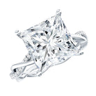 Rosec Jewels-IGI Certified 5 Carat Princess Cut Lab Grown Diamond Huge Engagement Ring with Braided Band