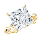 IGI Certified 5 Carat Princess Cut Lab Grown Diamond Huge Engagement Ring with Braided Band Lab - ( E-VS1 ) - Rosec Jewels